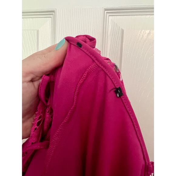 Pink Lace Floral Dress With Removable Layer Size Small - Picture 10 of 10